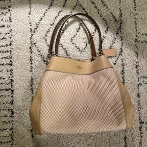 Coach Beige and Cream Shoulder Bag